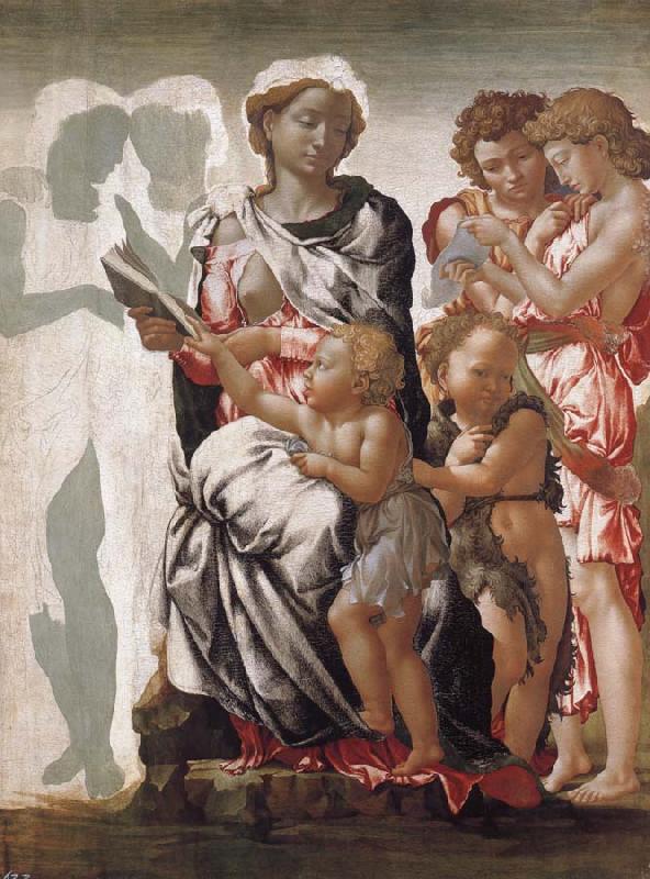 Michelangelo Buonarroti THe Madonna and Child with Saint John and Angels oil painting image